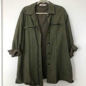 Just Fab Linen blend button down shirt/dress